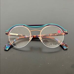 Teal & Tortoiseshell Round Women's Glasses